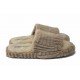 Дамски анатомични домашни чехли от мек плюшен текстил, леки, с мека подметка, бежови - 23495